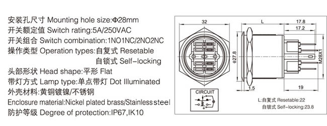 28-a2-push-button-switch-specification