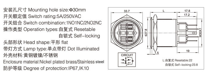 30-a2-push-button-switch-specification