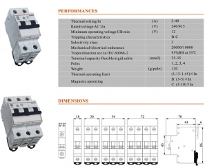 41V 40A Mini Circuit Breaker types of circuit breakers